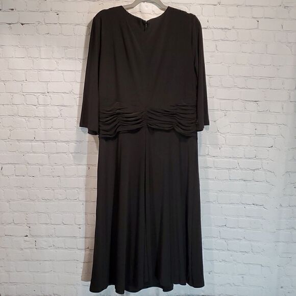 Vintage black women's plus size Clues Collections midi dress - Picture 8 of 10